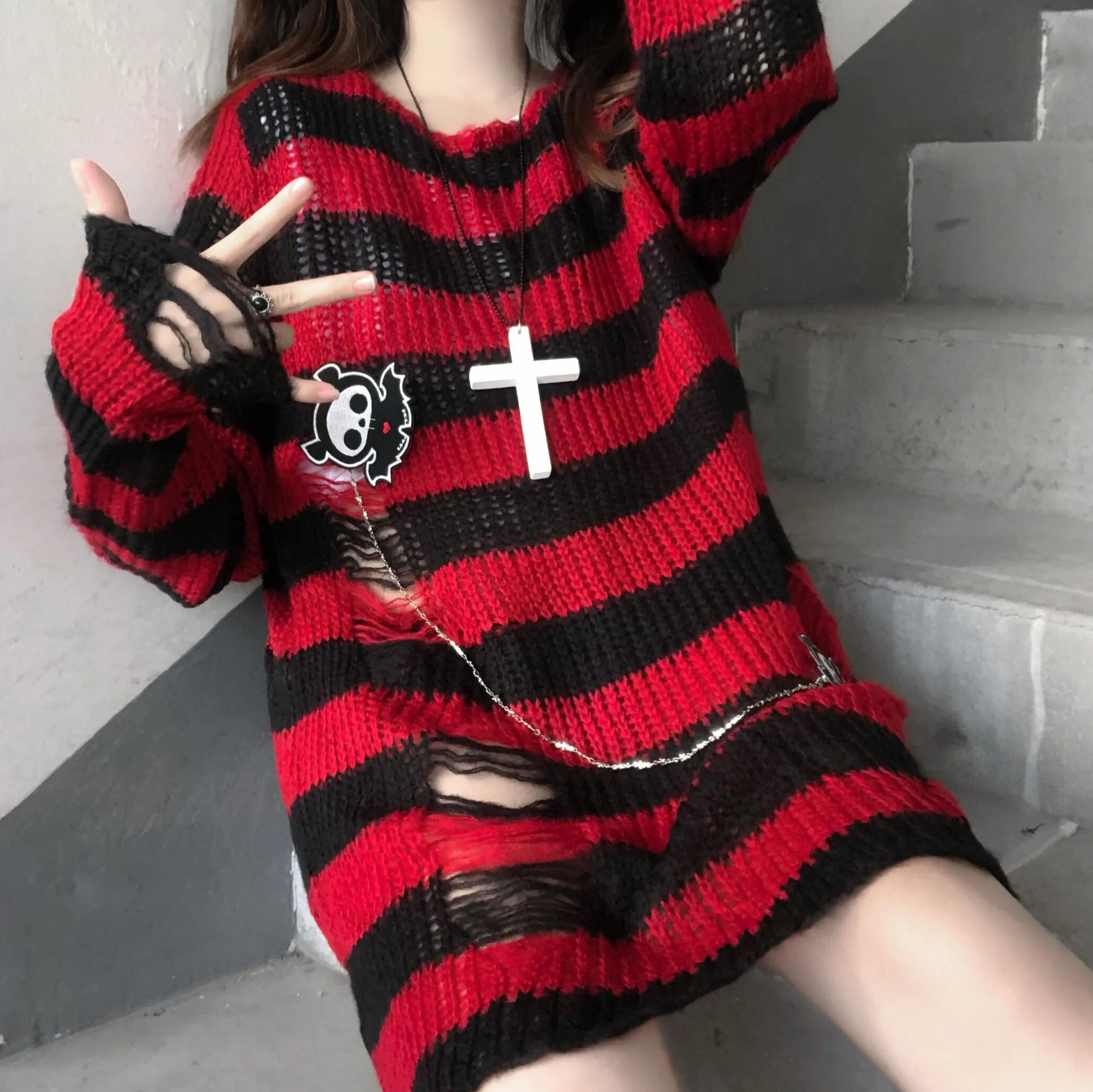 Ripped Knitted Jumpers | Mixed Designs | Wicker & Bloom