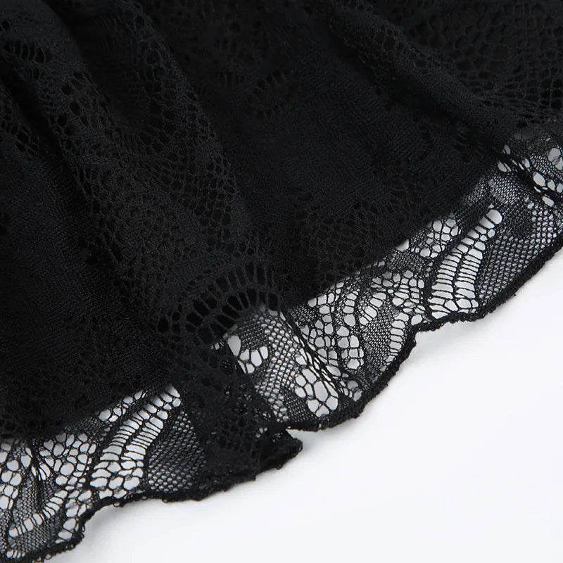 Black Lace Mini Skirt | Wicker & Bloom