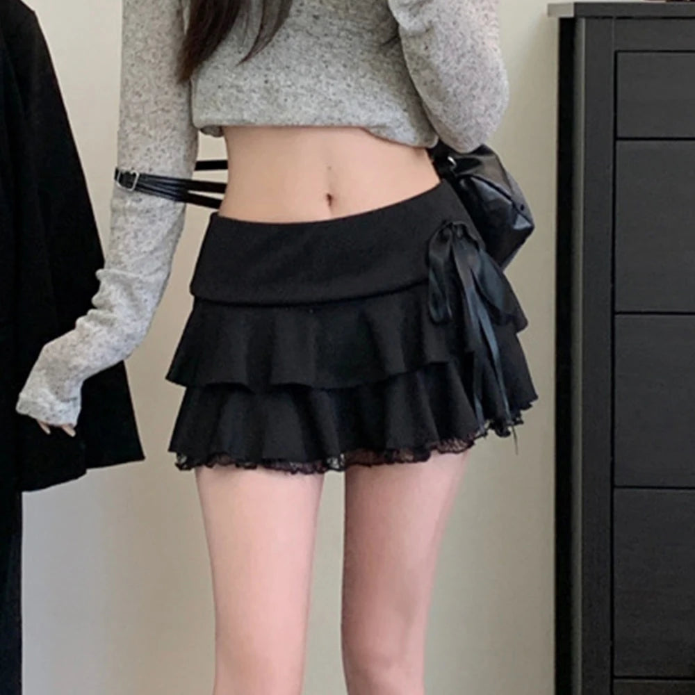 Black Lace Mini Skirt | Wicker & Bloom